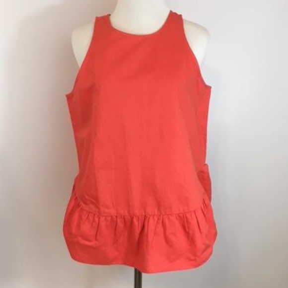 NWT Ann Taylor Coral Blaze Ruffle Swing Top - Picture 3 of 6